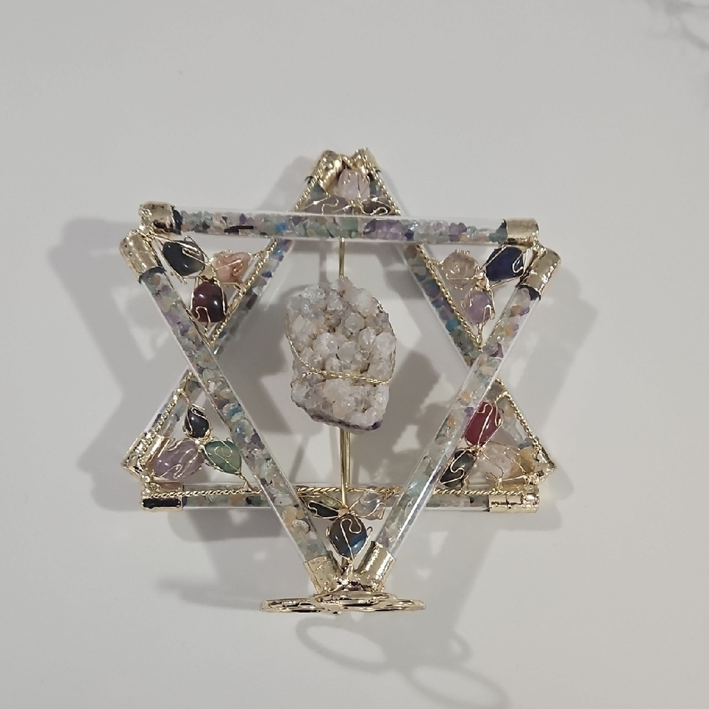 Handmade Star of David Judaica Crystal Decorative Collectible Ornament